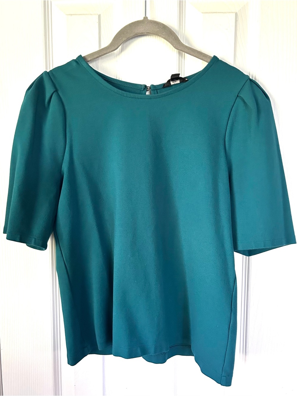 J.Crew Green Puff Sleeve Knit Top Small